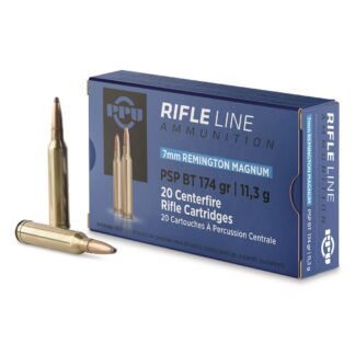 PPU, 7mm Remington Magnum, PSP-BT, 174 Grain, 20 Rounds