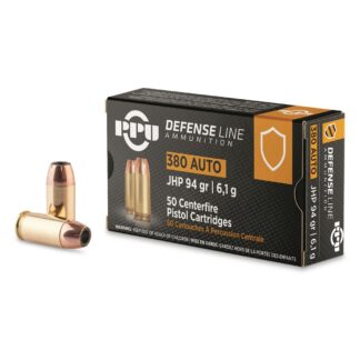 PPU Defensive Line, .380 ACP, JHP, 94 Grain, 50 Rounds