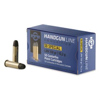 PPU, .38 Special, LRN, 158 Grain, 50 Rounds