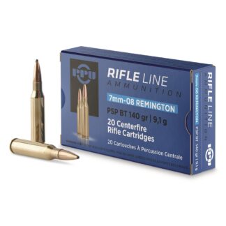PPU, 7mm-08 Remington, PSP BT, 140 Grain, 20 Rounds
