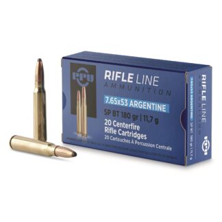 PPU, 7.65x53mm Mauser, SP, 180 Grain, 20 Rounds