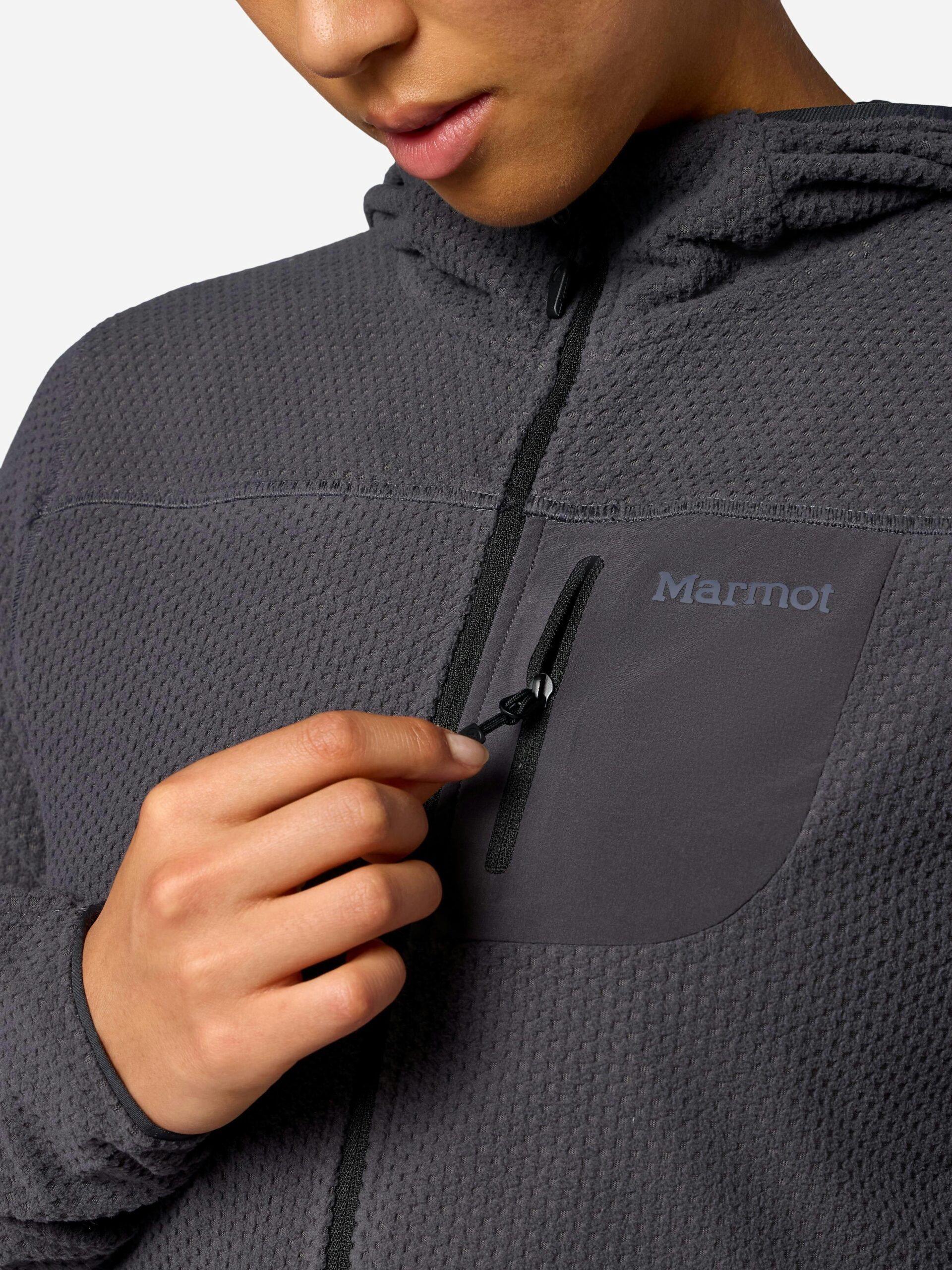 Marmot Women's AirFleece Performance Full-Zip Hoody in Blackened - Image 4