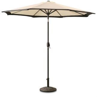 CASTLECREEK 9' Two-Tone Deluxe Market Patio Umbrella, Khaki/Black