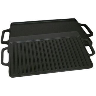 King Kooker 9 1/4x15 3/4" Cast Iron Two - Sided Griddle