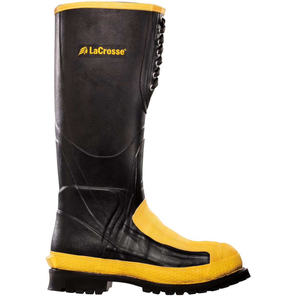 Men's LaCrosse® 16" Meta-Pac™ Work Boots with Alloy Toe / Metatarsal Guard, Black