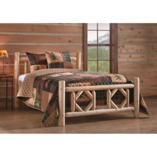 CASTLECREEK Diamond North American Cedar Log Bed, Full