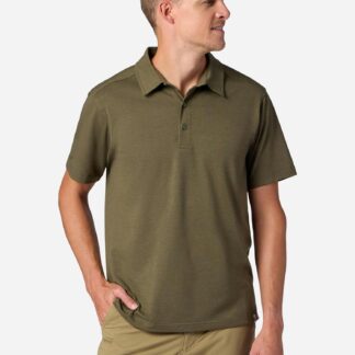 Marmot Men's Sereno Short-Sleeve Polo (Spring 2026) in Olive Grove Heather
