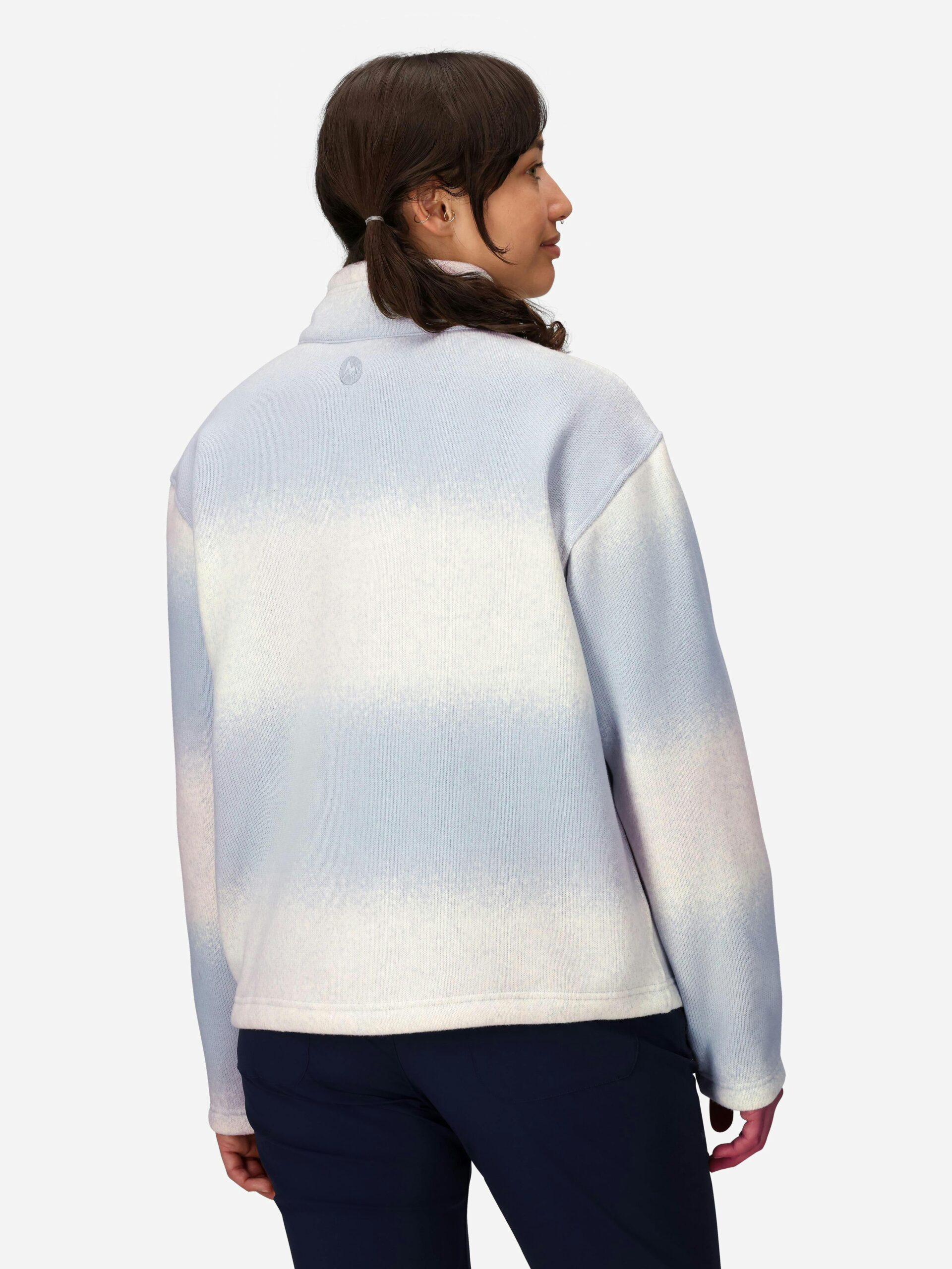 Marmot Women's Heavyweight Drop Line Printed Sweater Fleece Half-Zip (Fall 2025) Jacket in Vapor Ombre - Image 3