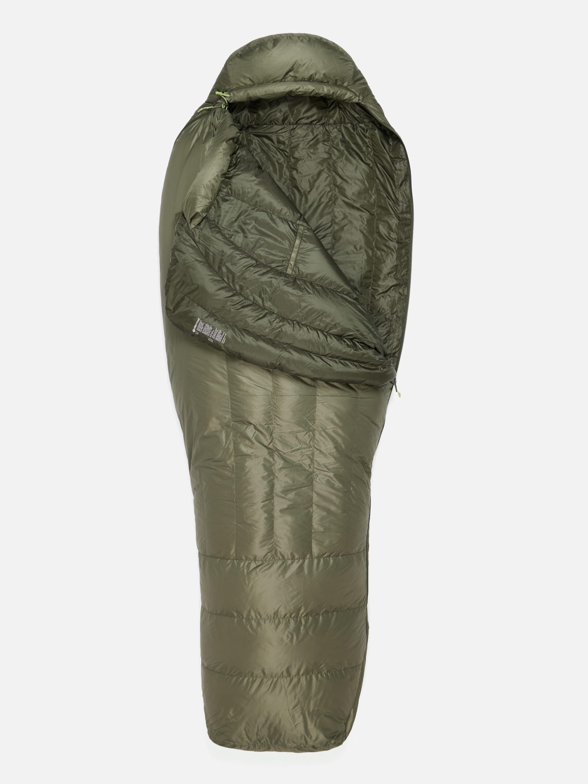 Marmot HiberNest Down 30° Long Sleeping Bag in Olive Grove/Nori - Image 4