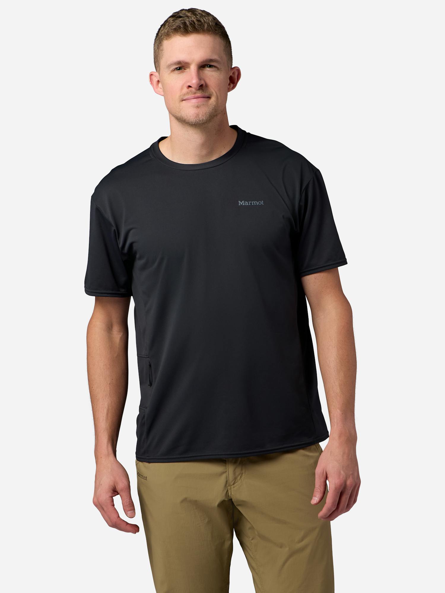 Marmot Men's AirExchange UPF 50 Short-Sleeve Crew Shirt in Black