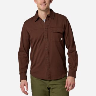 Marmot Men's Long-Sleeve Hidden Peaks Twill Button Down Shirt in Umber | Cotton