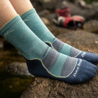 Marmot Darn Tough Women's Light Hiker Micro Crew Lightweight Hiking Socks in Darn Tough Aqua | Merino Wool