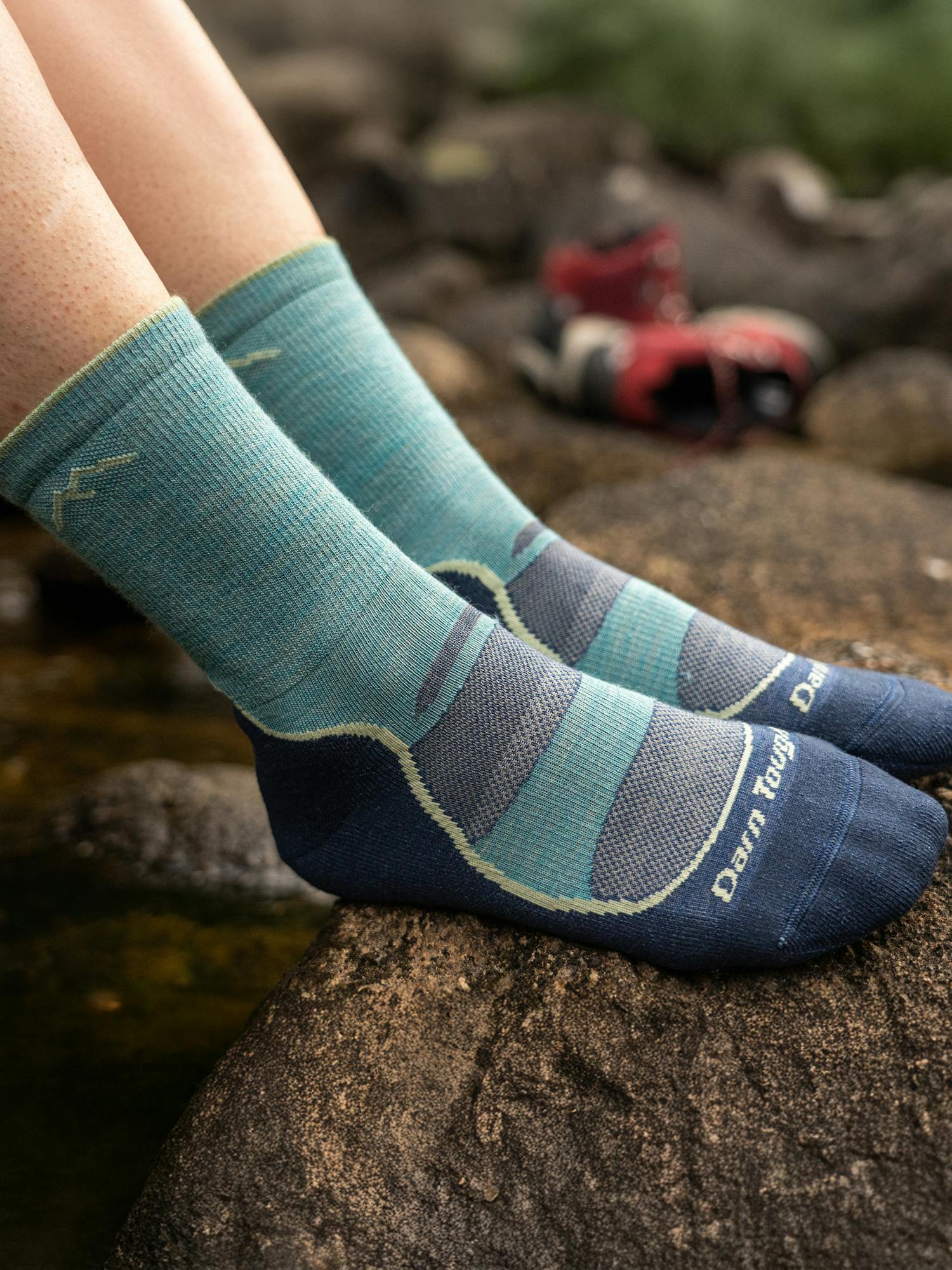 Marmot Darn Tough Women's Light Hiker Micro Crew Lightweight Hiking Socks in Darn Tough Aqua | Merino Wool