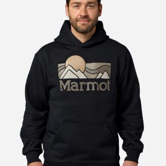 Marmot Men’s Coastal Hoodie Shirt in Black | Recycled Cotton
