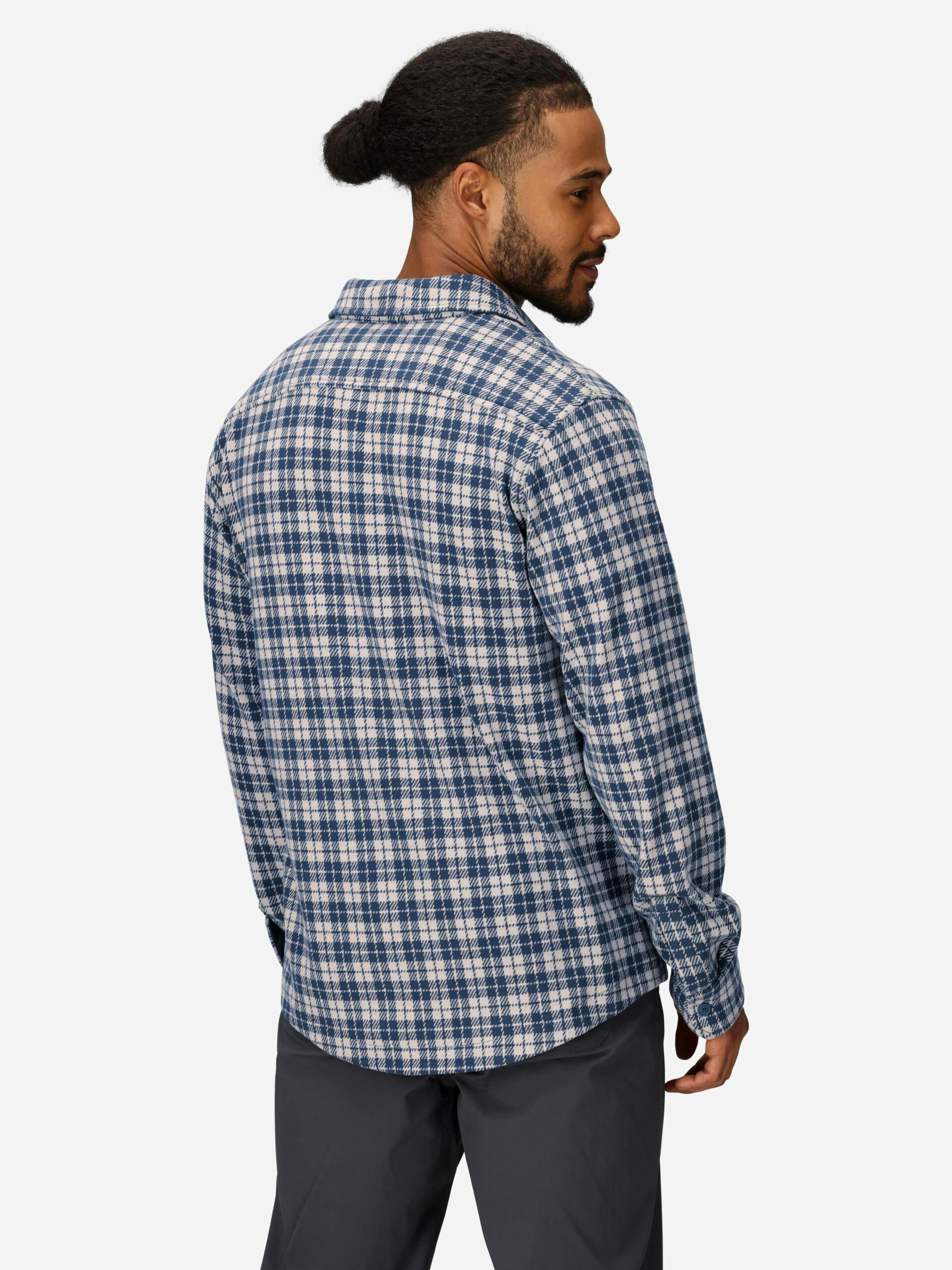 Marmot Men's Alpine Haven Soft Stretch Knit Flannel Long-Sleeve Shirt (Fall 2025) in Thunderhead - Image 3