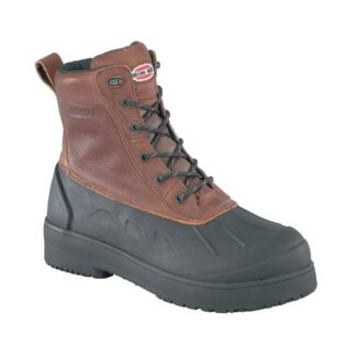 Women's Iron Age Waterproof Steel Toe Duck Boot, Brown / Black