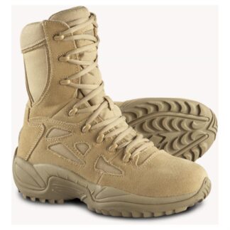 Reebok Men's 8" Rapid Response RB Stealth Side Zip Combat Boots, Desert Tan