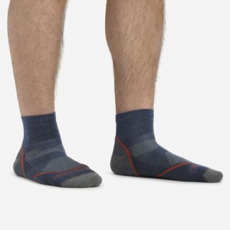 Marmot Men's Light Hiker 1/4 Lightweight with Cushion Hiking Socks in Darn Tough Denim | Merino Wool