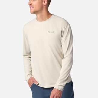 Marmot Men's AirExchange UPF 50 Long-Sleeve Crew Shirt in Birch Bark