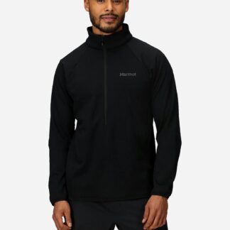 Marmot Men's Leconte Tech Grid Fleece Half-Zip Shirt in Black