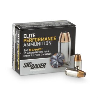 SIG SAUER Elite V-Crown, .40 Smith & Wesson, JHP, 165 Grain, 20 Rounds