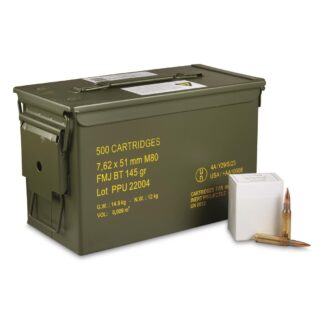 PPU, 7.62x51mm, FMJBT, 145 Grain, 500 Rounds