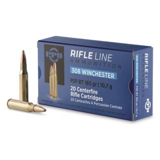 PPU, .308 Winchester, PSP-BT, 165 Grain, 20 Rounds