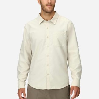 Marmot Men's AirExchange UPF 40 Long-Sleeve Collared Shirt in Birch Bark | Down