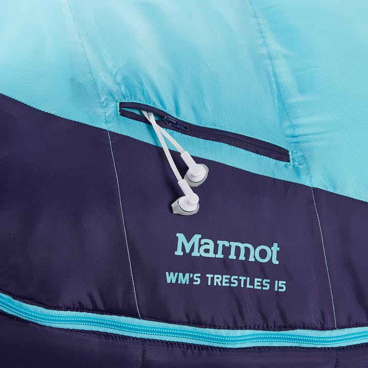 Marmot Women's Trestles 15° Sleeping Bag in French Blue/Harbor Blue | Down - Image 5