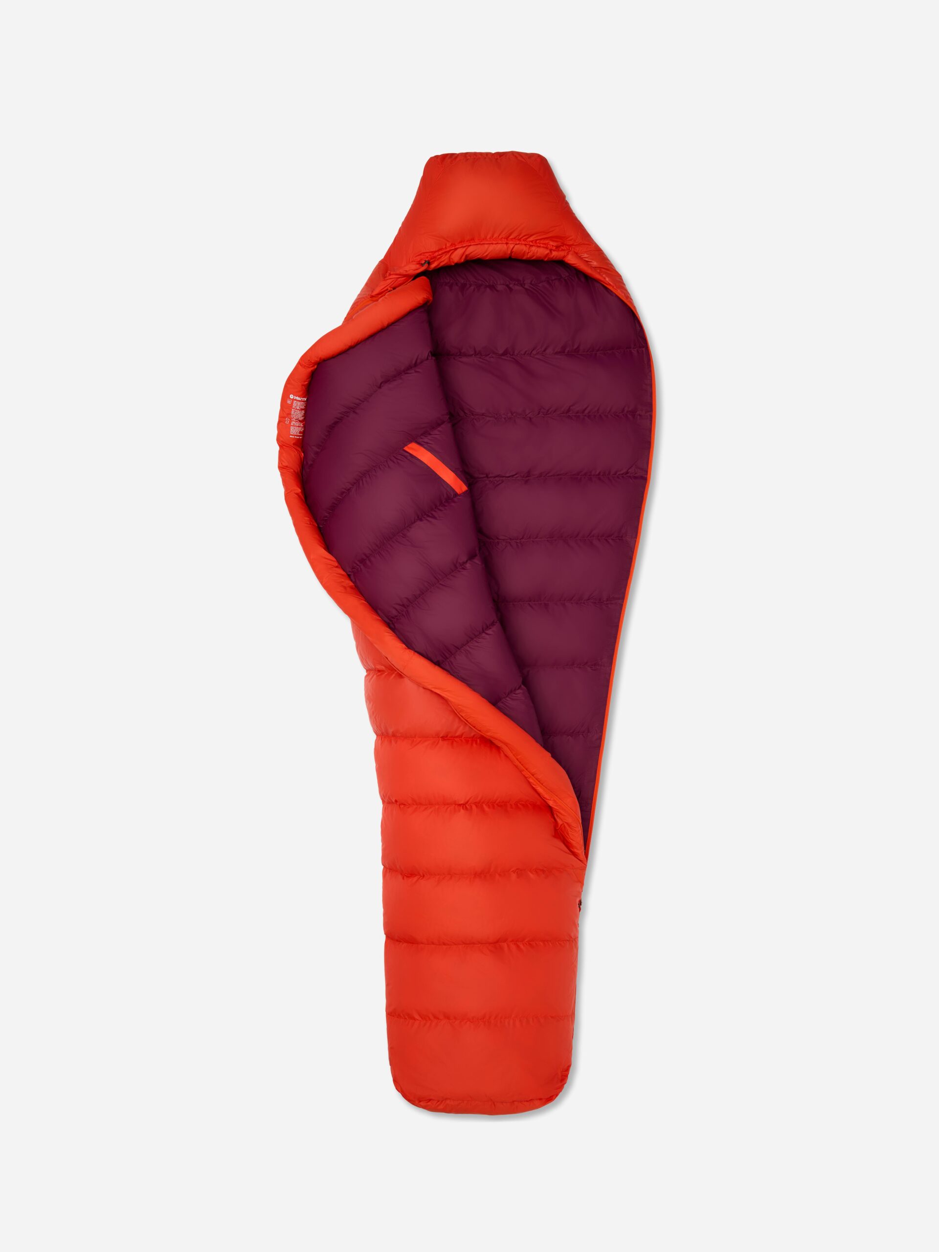 Marmot Mad River Down 40° Long Sleeping Bag in Red Sun/Blackberry - Image 3
