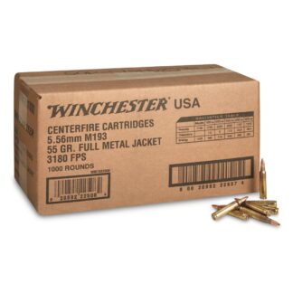 Winchester USA, 5.56x45mm NATO, FMJ, 55 grain, 1,000 Rounds