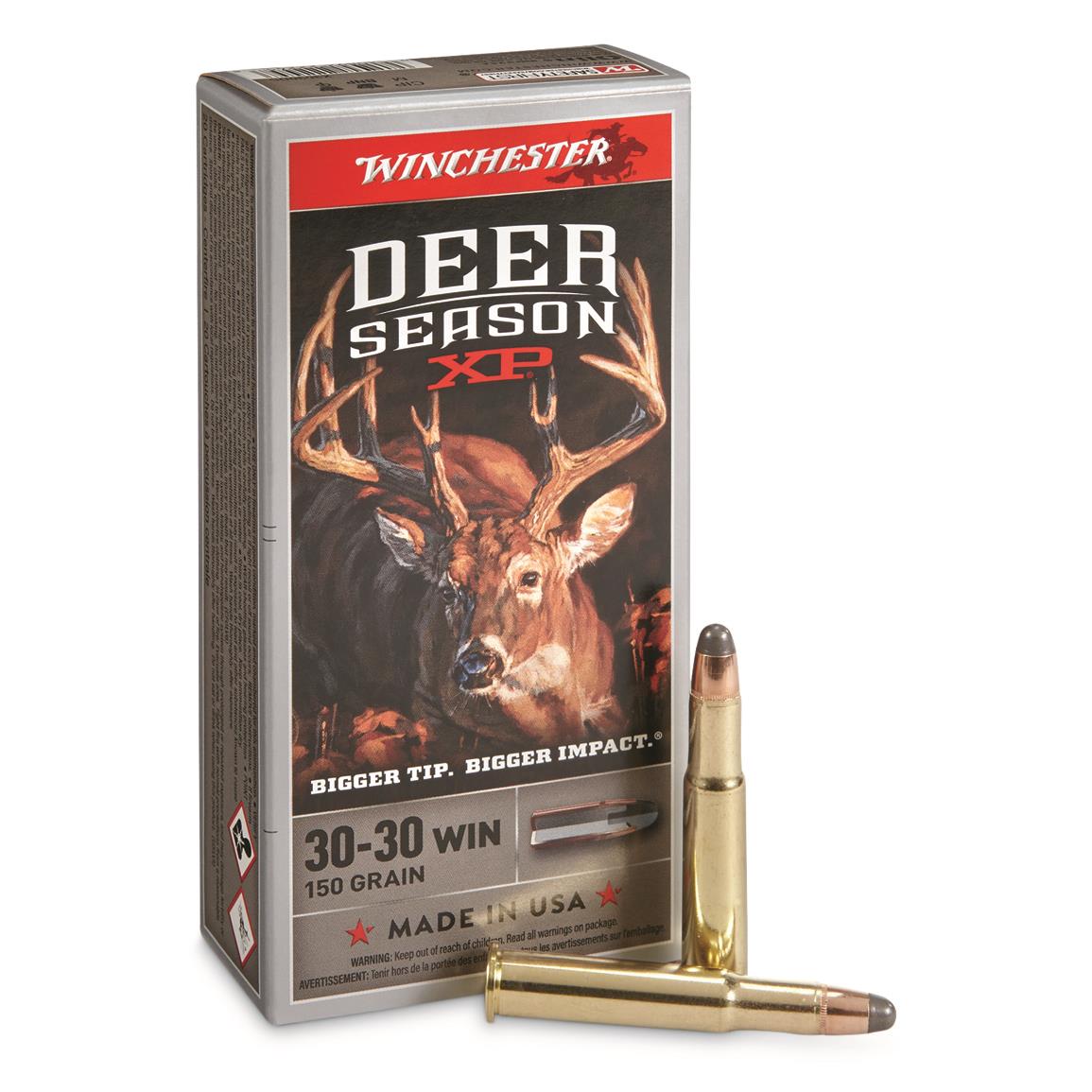 Winchester Deer Season XP, .30-30 Winchester, Polymer-Tipped Extreme Point, 150 Grain, 20 Rounds