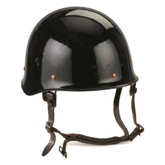 French Police Surplus Helmet with Leather Liner, Used