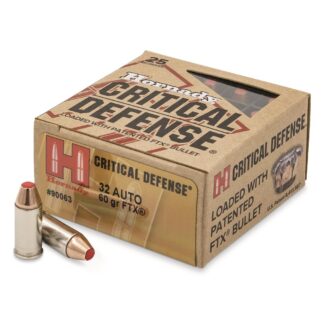 Hornady Critical Defense, .32 ACP, FTX, 60 Grain, 25 Rounds
