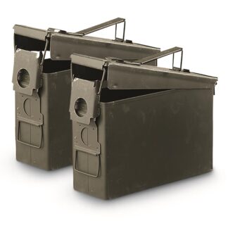 U.S. Military Surplus Waterproof M19A1 .30 Caliber Ammo Can, 2 Pack, Used