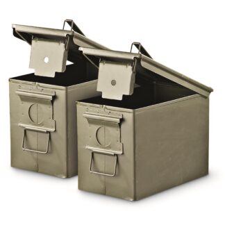 U.S. Military Surplus Waterproof PA108 Fat 50 SAW Box Ammo Can, 2 Pack, Used