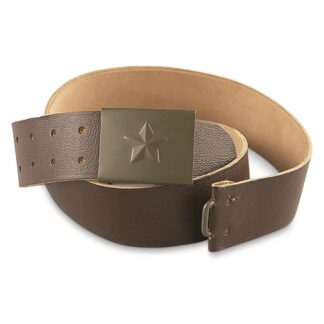 Czech Military Surplus Leather Belt, Used