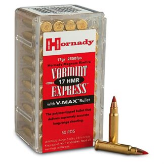 Hornady Varmint Express, .17 HMR, V-MAX, 17 Grain, 50 Rounds