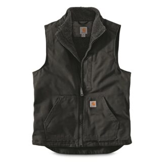 Carhartt Men's Washed Duck Sherpa-lined Mock Neck Vest