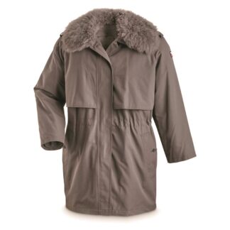 Czech Republic Military Surplus Parka with Faux Fur Collar, New