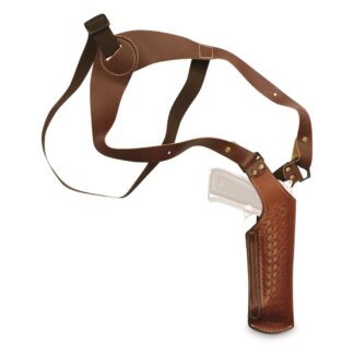 Cebeci Arms Leather YYL Vertical Shoulder Holster, Medium Large Pistols/Revolvers