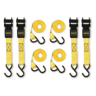 Stanley 1" x 10' Ratchet Straps, 4 Pack