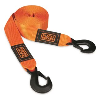 Black & Decker Light-Duty Clip End Tow Strap, 9,000-lb. Break Strength, 20' Long