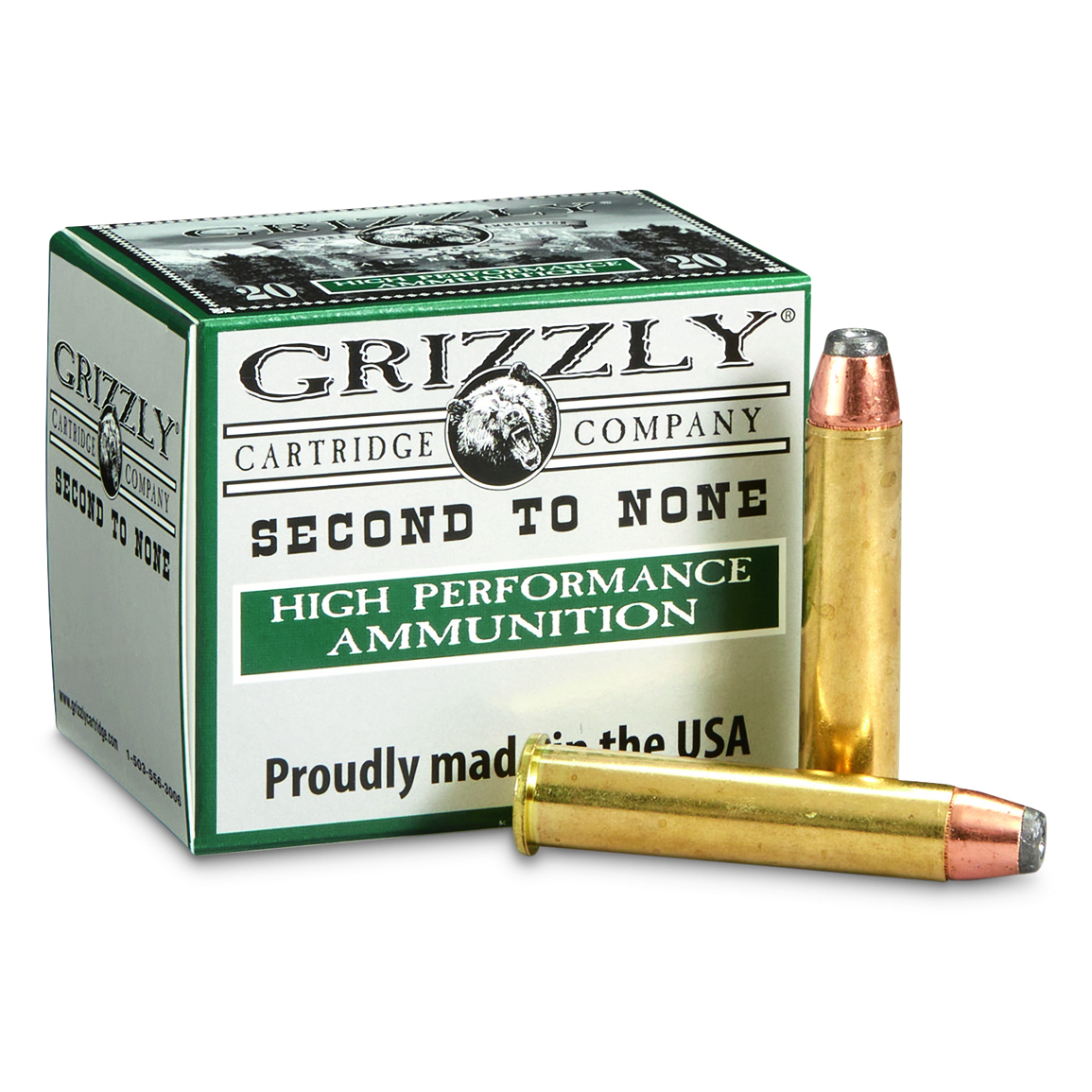 Grizzly Cartridge Co. Big Bore Hunting, .45-70 Gov't +P, JHP, 300 Grain, 20 Rounds