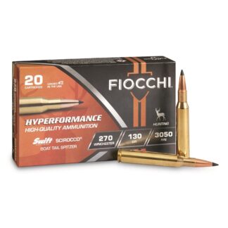Fiocchi Hyperformance, .270 Win., Swift Scirocco BTS, 130 Grain, 20 Rounds