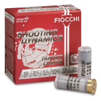 Fiocchi Shooting Dynamics Target Loads, 12 Gauge, 2 3/4", 1 1/8 oz., 25 Rounds