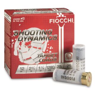 Fiocchi Shooting Dynamics Target Loads, 12 Gauge, 2 3/4", 1 1/8 oz., 25 Rounds