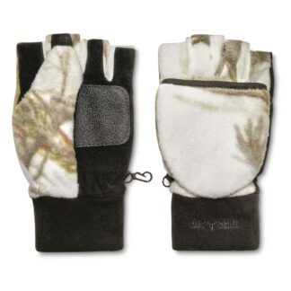 Fleece Insulated Pop-Top Mitten, Realtree Snow