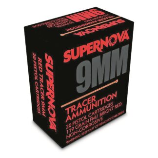 Supernova Red Tracer Ammo, 9mm, FMJ, 119 Grain, 20 Rounds