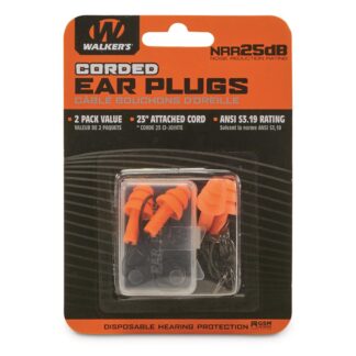 Walker's Corded Ear Plugs, 2 Pairs
